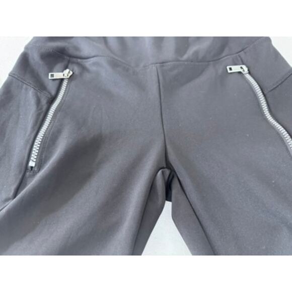 "Te Verde" Black ,Stretch Pants, Warm, Zipper, Gym, Yoga, Comfy, Workout Pants - Picture 2 of 5